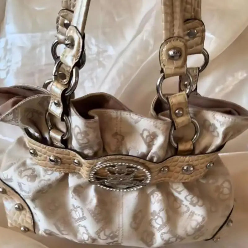 Sac sous le bras Sweet Cool style Y2K, sac cabas à bandoulière en cuir PU, grande capacité, pour femmes, esthétique fairycore, sac à main chic et tendance.
